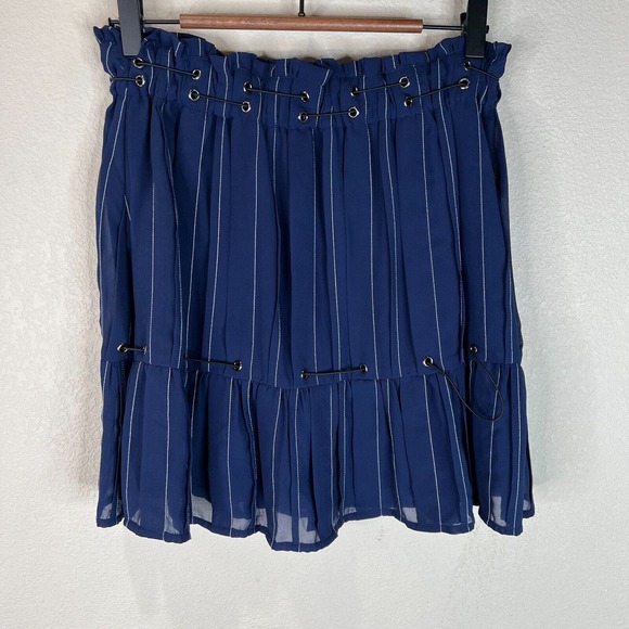 Tularosa Women's Pinstripe Hayley Skirt Elasticized Waist in Navy Size M - Picture 1 of 15